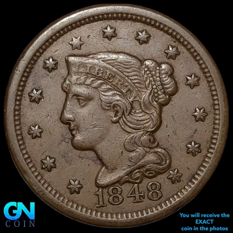 1848 Braided Hair Large Cent  #E5952 Cover