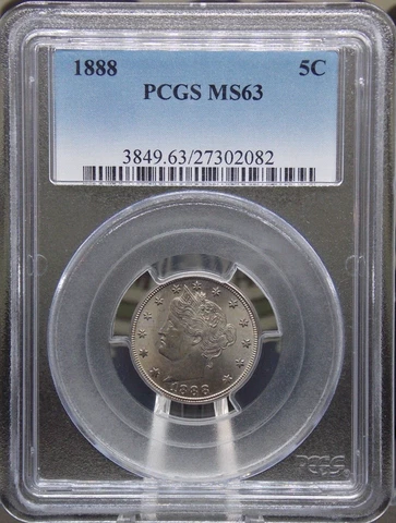 1888 5C KEY DATE LIBERTY HEAD NICKEL LUSTROUS PCGS MS 63 RARE R4 HIGHEST GRADES Cover