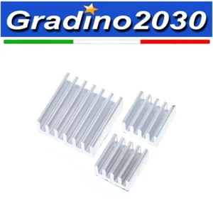 Kit 3pz Dissipatori Alluminio per Raspberry Pi 2/3/B+ Raffreddamento con Adesivo - Foto 1 di 2