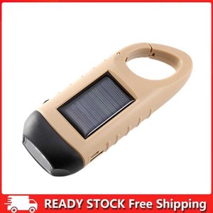 Solar Torch LED Hand-cranked Flashlight Emergency Power Bank (1pc Desert Yellow)