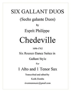 Duets for Alto & Tenor Sax 6 Gallant Duos (Suites) - Chedeville - Rococo - NEW - Picture 1 of 8