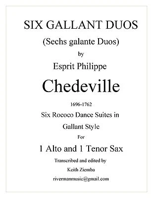 Duets for Alto & Tenor Sax 6 Gallant Duos (Suites) - Chedeville - Rococo - NEW - Image 1 of 4