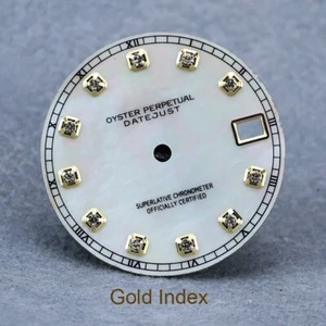 Date just white pearl mother 28.5mm For NH35 diamond indices without lumious - Picture 1 of 19