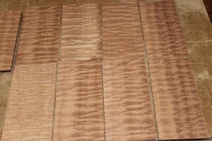 quilted figured sapele headstock / peg head veneer. Sold individually - Picture 1 of 7