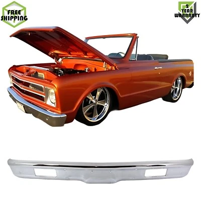 Front Bumper Face Bar Chrome Steel For 1971-1972 Chevrolet Blazer C10 Pickup Foto 1 de 4