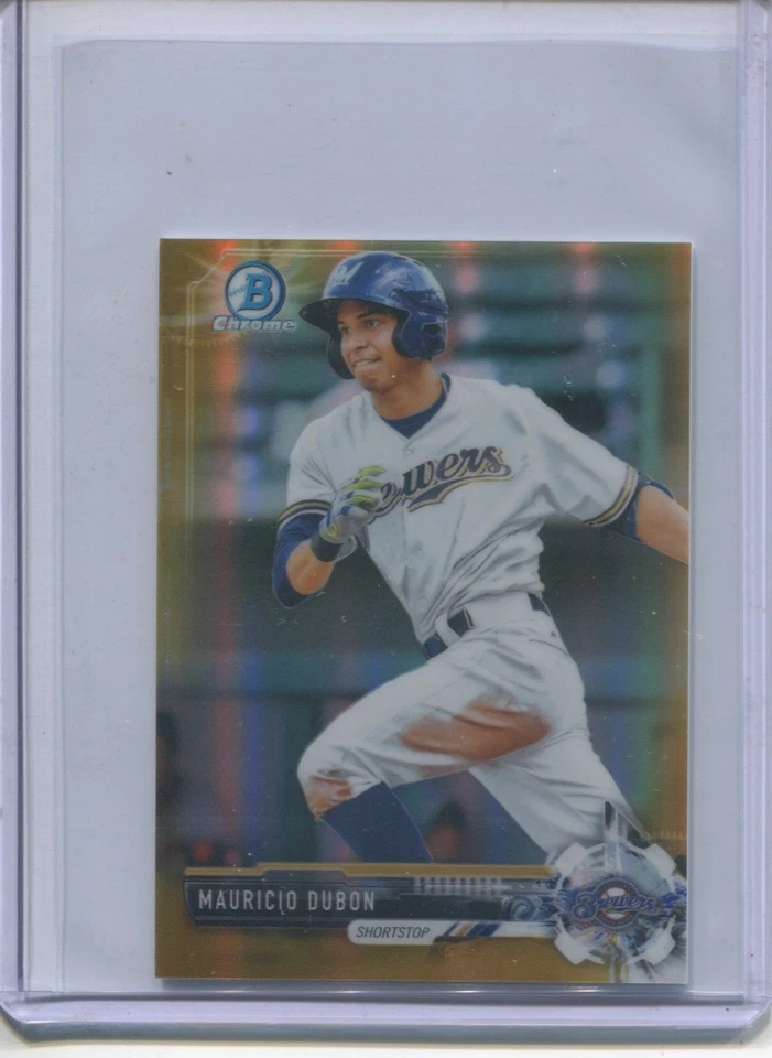 2017 BOWMAN CHROME MINI REFRACTOR MAURICIO DUBON 6/50 BREWERS - Image 1 of 1