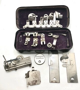 Accesorios para máquina de coser casera nuevos vintage caja metálica gris - Imagen 1 de 3