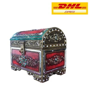 Vintage Treasure Wooden Chests Thai Handmade Box Jewelry Storage DHL EXPRESS - Picture 1 of 12