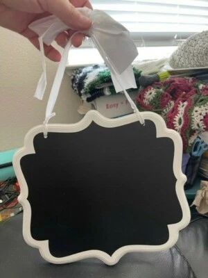 Amscan Rectangle Wooden Chalkboard Sign Decoration White Trim New!!! - Image 1 of 2