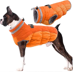 Dog Coat with Harness Built In, Waterproof, Windproof, Reflective, Fleece Vest w - Picture 1 of 6