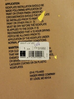 Placa de protección de puerta de latón brillante 8 X 34 Hager 190S placa de patada US3 605 051950 ⇤ Foto 1 de 4