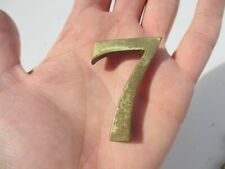 Vintage Brass House Number Sign "7" Two Old 2"H