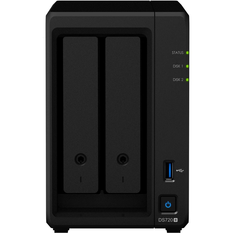 Synology Diskstation DS720 NAS Server 6GB RAM 1TB M.2 NVMe SSD 4TB HDD