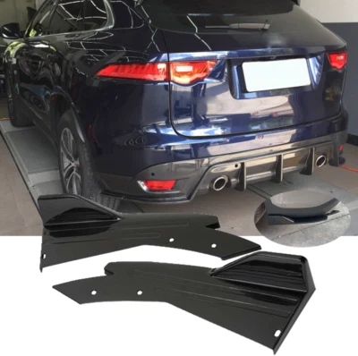 For Jaguar F-Pace Rear Bumper Lip Side Splitter Diffuser Spoiler Glossy Black - Image 1 of 4