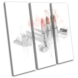 Lipstick Dressing Room Fashion TREBLE CANVAS WALL ART Picture Print - Picture 1 of 1