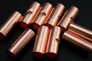 1/0 GAUGE COPPER BUTT CONNECTOR 25 PK CRIMP TERMINAL SPLICE AWG BATTERY CUR1/0 - Picture 1 of 8