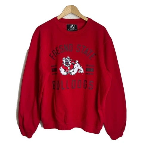 Fresno State Sweatshirt Mens XL J. America Red Crewneck Vintage Football NCAA Cover