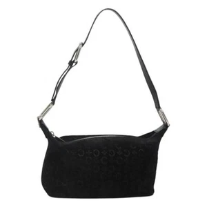 CELINE C Borsa a tracolla in tela di macadam scamosciata nera argento Auth 116707 - Foto 1 di 21