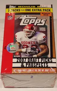 2007 Topps Draft Picks & Prospects Football Topps Bonus Box 8 Packs Sealed NEW - Picture 1 of 2