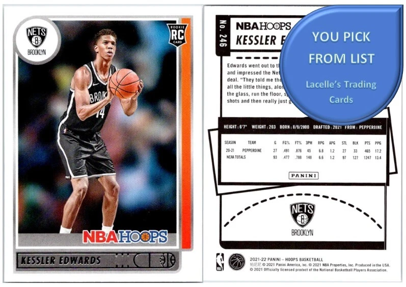 2021-22 Panini NBA Hoops Basketball Base & Rookie Cards - U-Pick From List - Image 1 of 1