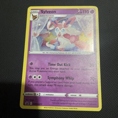 Pokémon Sylveon TCG Sword & Shield Promo Card SWSH211 Black Star 2022 - Image 1 of 4