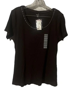 NEU Style & Co Damen Gr. XL (M-L Fit) braun Strick Top geripptes Shirt Perlen 345 - Bild 1 von 6