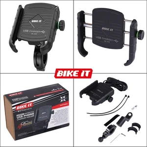Bike It QC 3.0 USB Motorrad Handy Ladegerät Halter Motorrad Halterung Cradle - Bild 1 von 8