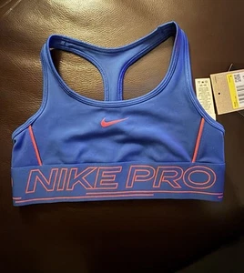 NWT Nike Pro Training Sports Bra Kids Size Small Blue and Orange MSRP $38 - Picture 1 of 4
