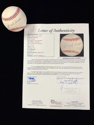 Hank Aaron Autographed Signed Rawlings ONL Baseball - JSA Authenticated (Toning) - Image 1 of 3
