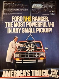 1983 Vintage Printanzeige Ford V-6 Ranger der stärkste kleine Pickup robust - Bild 1 von 2