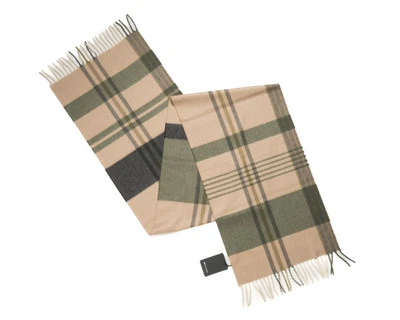 Kiton $1,950 Nuevo con Etiquetas Verde Beige Gris Cuadros 100% Bebé Cachemira Flecos Bufanda 70"X14" Foto 1 de 3