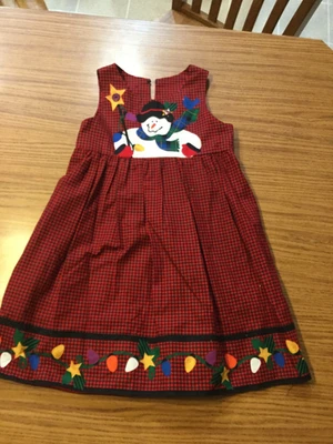 Vestido de Navidad para niñas pequeñas muñeco de nieve temático de vacaciones Foto 1 de 4