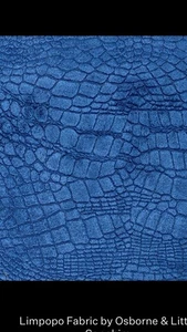 Osborne And Little Sabi Limpopo Blue Crocodile Velvet 2 Mtrs - Picture 1 of 4