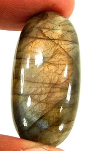 51.10 Ct Natural Labradorite Pink Fire Gemstone Cabochon Wire Wrap Stone - 25053 - Picture 1 of 3