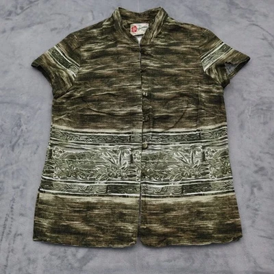 Camisa The Hawaiian Original Para Mujer S Marrón Abotonada Manga Corta Top Foto 1 de 4