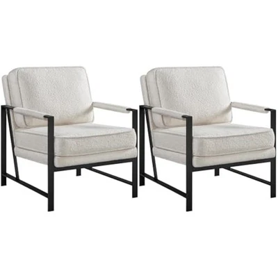 Sillón Teddy Boucle Tela, Silla Retro Ocio Acento con Extra So Foto 1 de 4