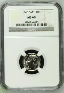 1965 S Dimes Roosevelt NGC MS-68 SMS - Picture 1 of 2