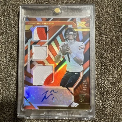 2021 XR Football JUSTIN FIELDS Rookie Patch Auto RPA /15🔥 Triple Patch RC - Image 1 of 4