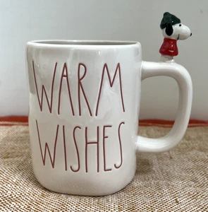 Rae Dunn Tasse WARM WISHES Snoopy Peanuts groß Kaffeetasse Keramik Kakao Tee - Bild 1 von 9