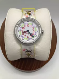 Flik Flak Girls 29mm Watch White & Silver Tone Bumble Bee zfbn070 - RUNS - Picture 1 of 13