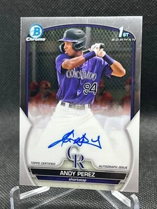 2023 Bowman Chrome ANDY PEREZ AUTO ROCKIES CPA-APZ "A" - Picture 1 of 2