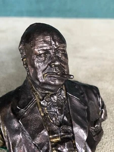 Winston Churchill Büste schwer massiv feines Zinn - Bild 1 von 10