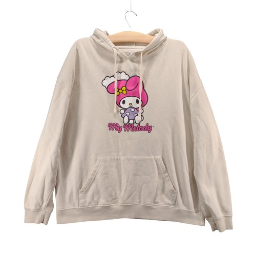 OFF WHITE Felpa con cappuccio pullover Sanrio donna My Melody XL panna tasca canguro