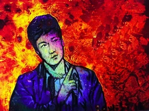 BRUCE LEE. An Original Painting. By Roldan West.W/COA. - Picture 1 of 10