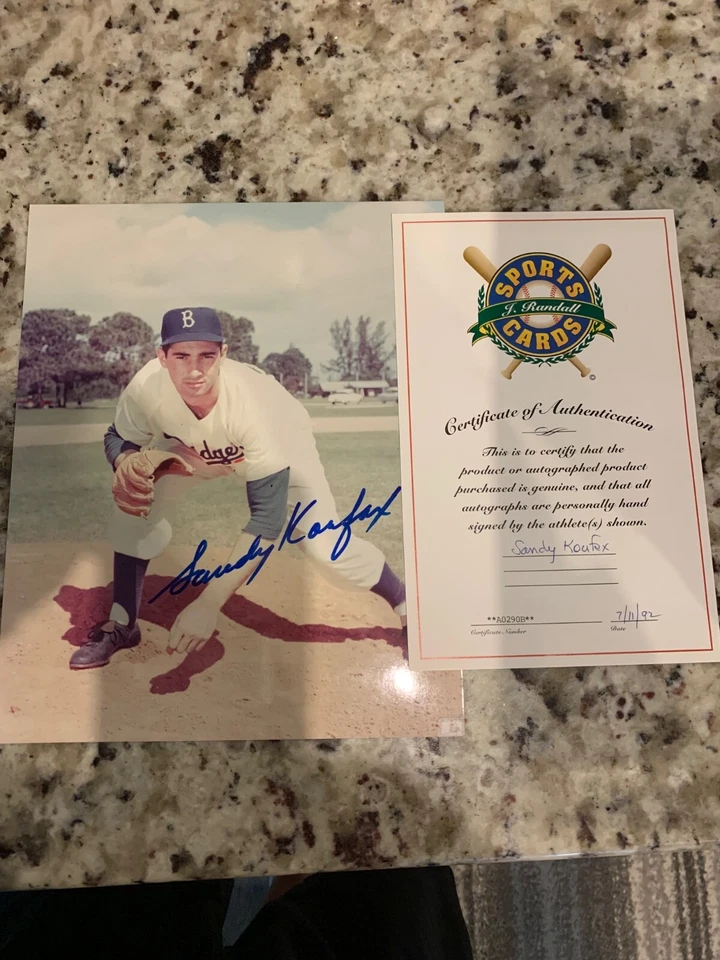 Sandy Koufax signed 8x10 photo JRandall sports cards COA - Image 1 of 1