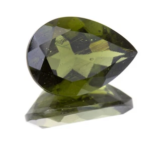 4.25ct MOLDAVITE tektite faceted loose gem TRILLION 14x10MM #CM620 - Picture 1 of 2