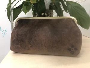 Patricia Nash Solid Leather & Pony Hair Leopard Print Kiss Lock Purse Bag Chain - Picture 1 of 19