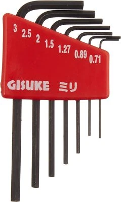 GISUKE Precision hex wrench with holder 7-pc 0.71/0.89/1.27/1.5/2/2.5/3mm - Image 1 of 3