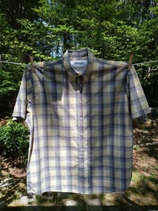 Wrangler Hero Short Sleeve Button Up Casual Shirt XL Men's 100% Cotton Plaid - Picture 1 of 4
