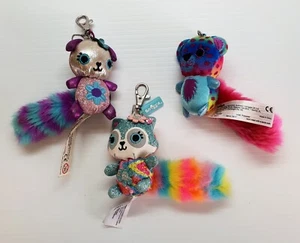 Smiggle Fluffy Friends Scented Key Rings Set of 3 - Cute Animals Bag Danglers - Picture 1 of 6